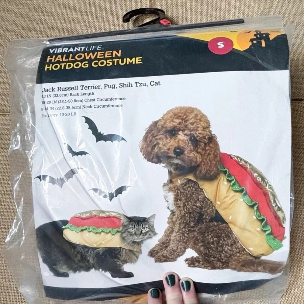Vibrant Life Halloween Hot Dog Or Cat Costume Small Jack Russell Terrier Pug +